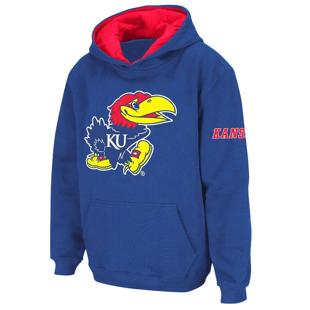 Sweat à capuche avec grand logo des Royal Kansas Jayhawks de Stadium Athletic pour jeunes