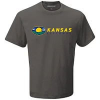 Men's Checkered Flag Sports  Charcoal Kansas Speedway Track Logo T-Shirt