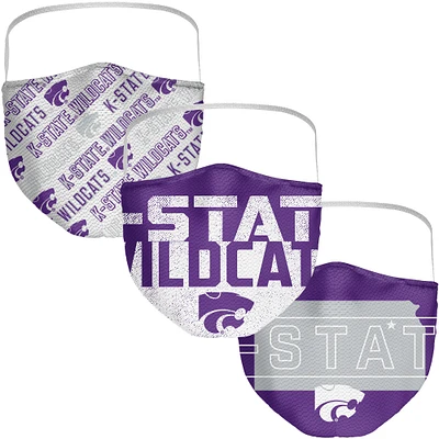 Adult Fanatics Kansas State Wildcats Local Face Covering 3-Pack