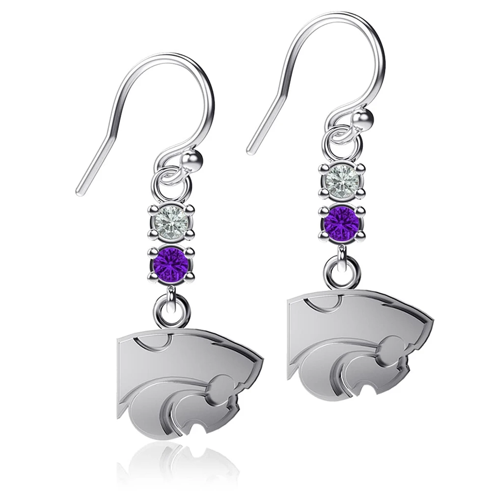 Dayna Designs Boucles d'oreilles pendantes en cristal Wildcats de l'état du Kansas