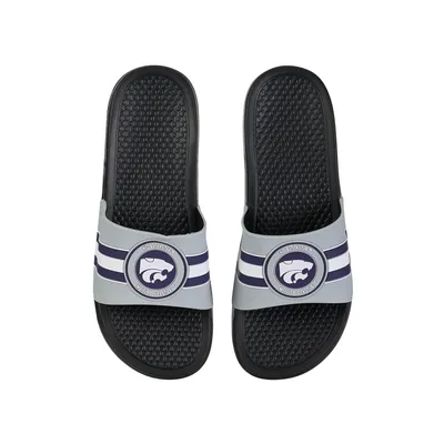 Kansas State Wildcats FOCO Stripe Raised Slide Sandals