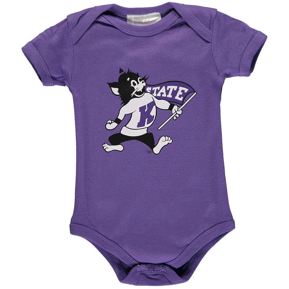 Body violet à gros logo des Wildcats de l'État du Kansas pour bébé