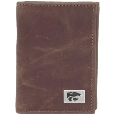 Kansas State Wildcats Leather Trifold Wallet with Concho