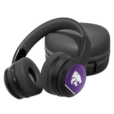 Kansas State Wildcats Stripe Design Wireless Bluetooth Headphones With Case