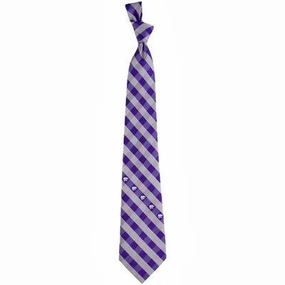 Kansas State Wildcats Woven Checkered Tie - Purple/Gray