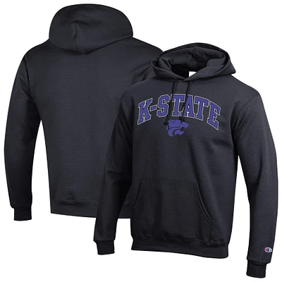 Sweat à capuche noir avec logo Arch Over des Kansas State Wildcats pour homme