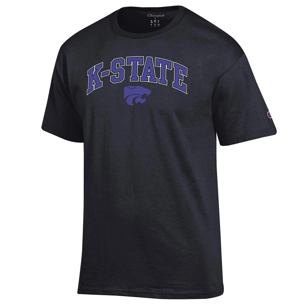 Men's Champion  Black Kansas State Wildcats Arch Over Logo T-Shirt