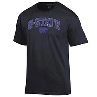 Men's Champion  Black Kansas State Wildcats Arch Over Logo T-Shirt