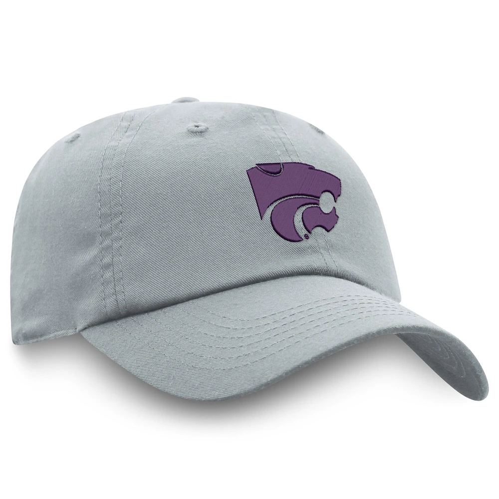 Casquette ajustable Top of the World grise Kansas State Wildcats pour homme