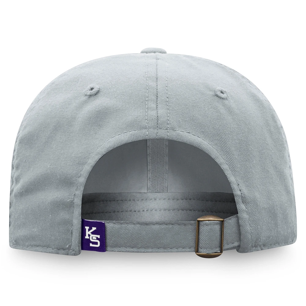 Casquette ajustable Top of the World grise Kansas State Wildcats pour homme