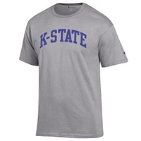 Men's Champion  Heather Gray Kansas State Wildcats Basic Arch T-Shirt