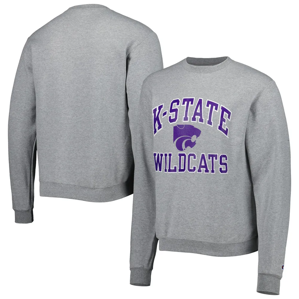 Chandail à enfiler moteur élevé des Wildcats de l'État du Kansas Champion gris chiné pour homme