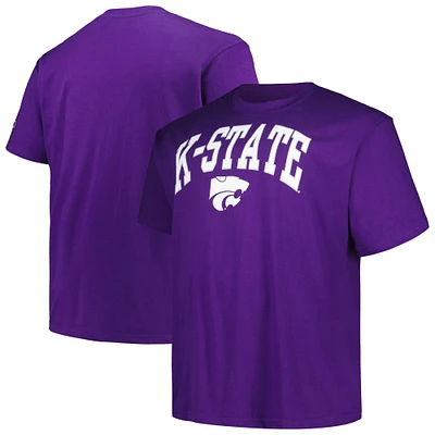 T-shirt violet pour hommes des Wildcats de Kansas State Big & Tall Arch Over Logo