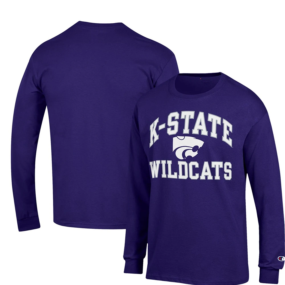 Men's Champion Purple Kansas State Wildcats High Motor Long Sleeve T-Shirt