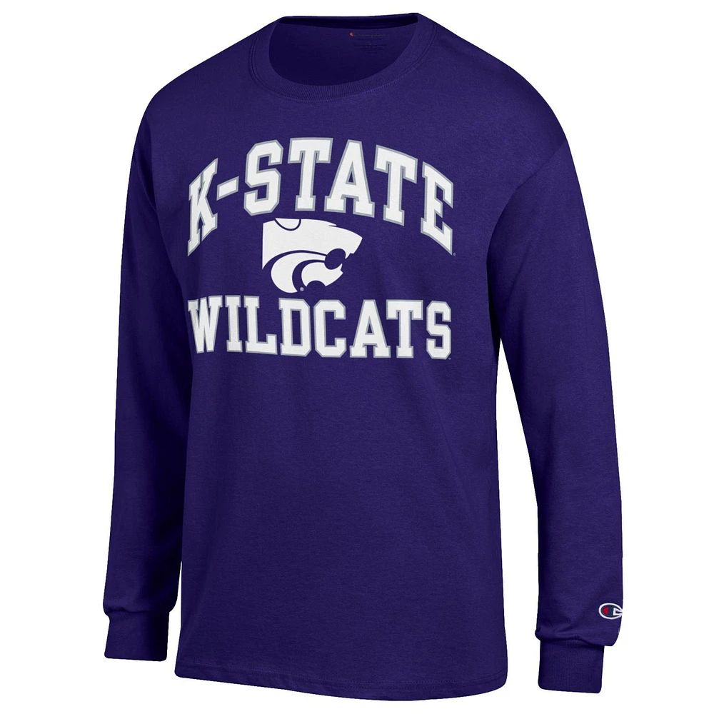 Men's Champion Purple Kansas State Wildcats High Motor Long Sleeve T-Shirt