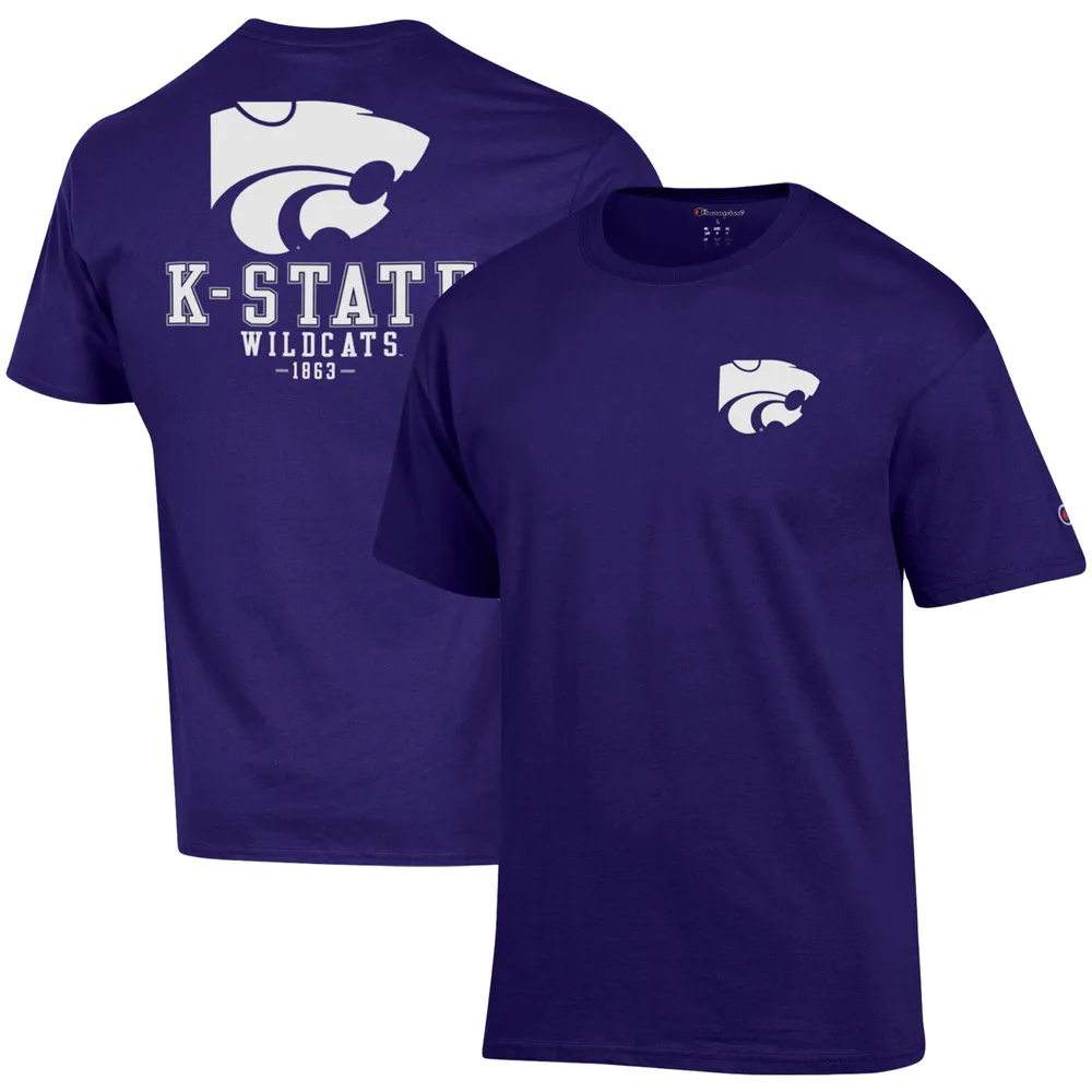 Men's Champion Purple Kansas State Wildcats Stack 2-Hit T-Shirt