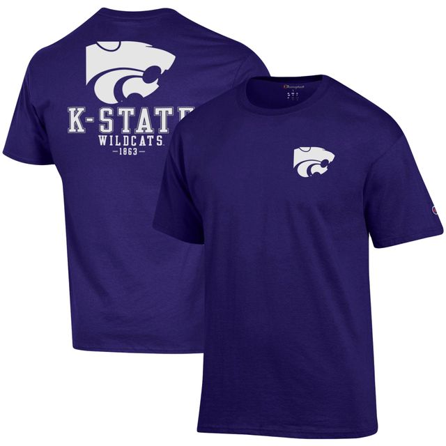 T-shirt Champion Purple Kansas State Wildcats Stack 2-Hit pour homme