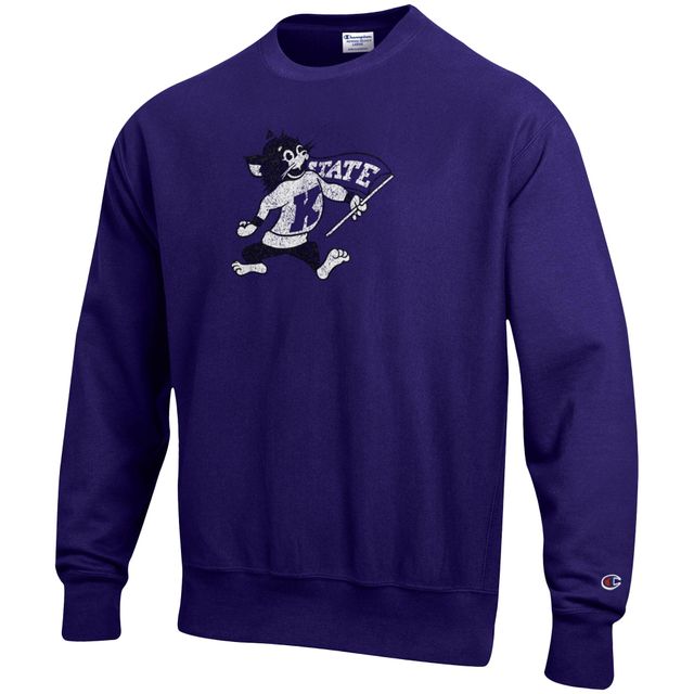 Sweat-shirt pour homme Champion Kansas State Wildcats Vault Logo Reverse Weave