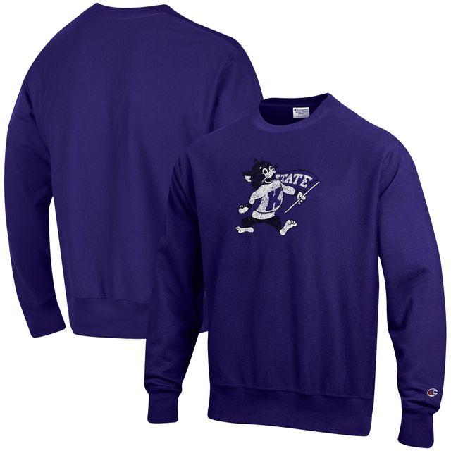 Sweat-shirt pour homme Champion Kansas State Wildcats Vault Logo Reverse Weave