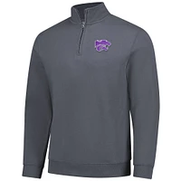 Men's Charcoal Kansas State Wildcats Premium Fleece Quarter-Zip Pullover