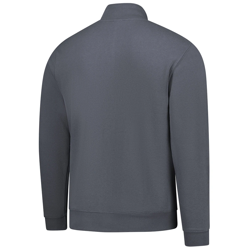 Men's Charcoal Kansas State Wildcats Premium Fleece Quarter-Zip Pullover