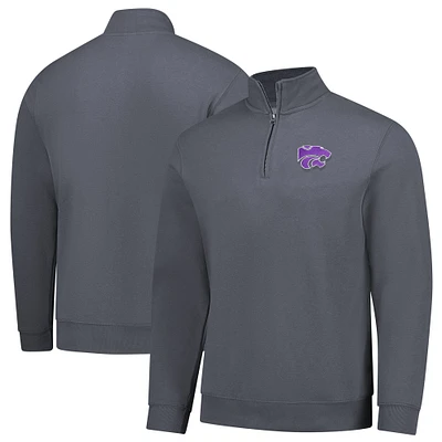 Men's Charcoal Kansas State Wildcats Premium Fleece Quarter-Zip Pullover