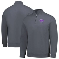 Men's Charcoal Kansas State Wildcats Premium Fleece Quarter-Zip Pullover