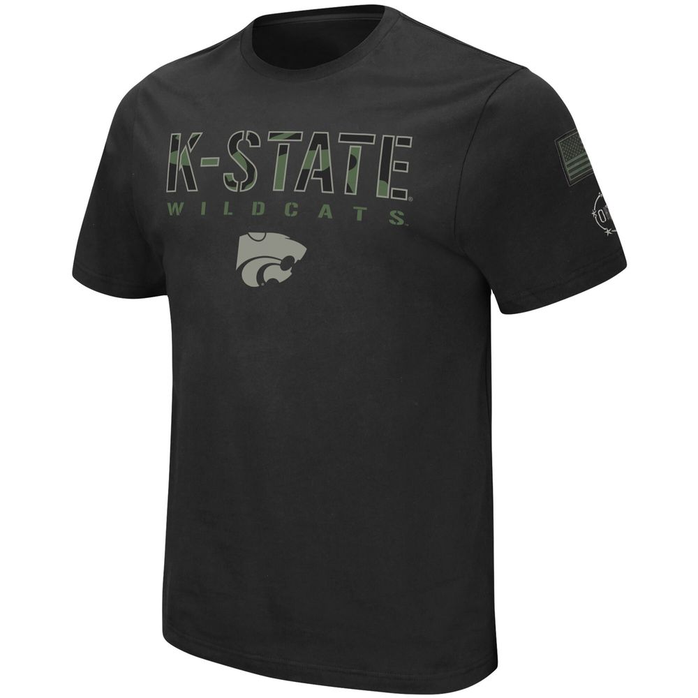 Men's Colosseum Black Kansas State Wildcats Big & Tall OHT Military Appreciation Informer T-Shirt