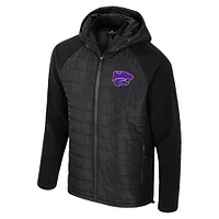 Veste à capuche entièrement zippée Colosseum Black Kansas State Wildcats Block The Sun pour homme