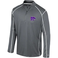 Colosseum Black Kansas State Wildcats Cameron Coupe-vent à quart de zip pour homme