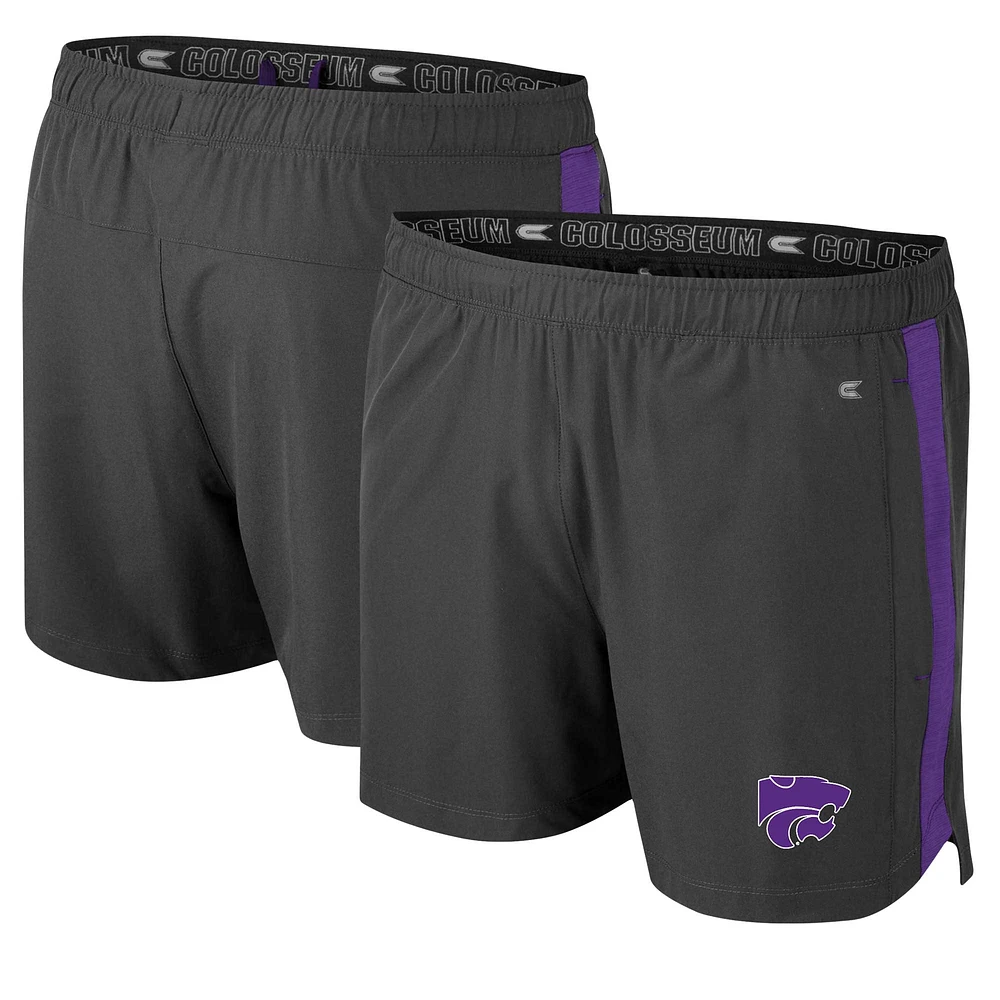 Men's Colosseum Charcoal Kansas State Wildcats Langmore Shorts