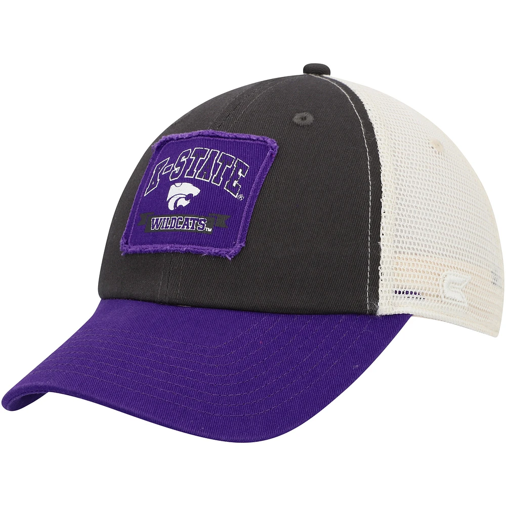 Casquette Snapback Colosseum Charcoal Kansas State Wildcats Objection pour homme