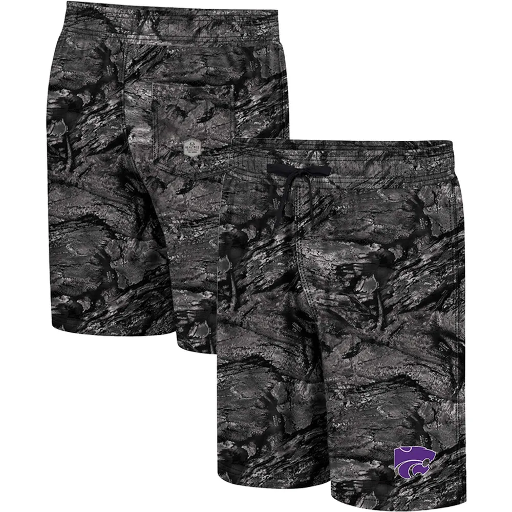 Men's Colosseum Charcoal Kansas State Wildcats Realtree Aspect Ohana Swim Shorts