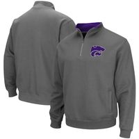 Men's Colosseum Charcoal Kansas State Wildcats Tortugas Logo Quarter-Zip Jacket