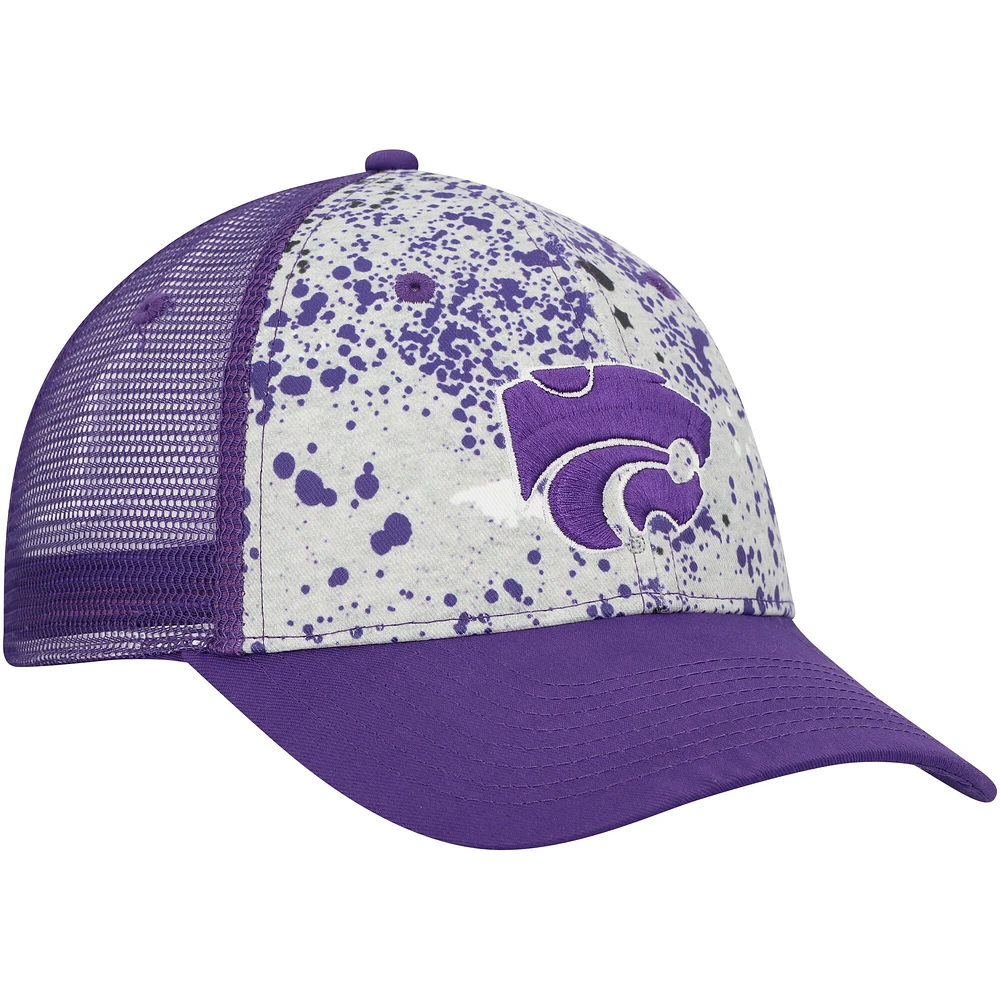 Men's Colosseum Gray/Purple Kansas State Wildcats Love Fern Trucker Snapback Hat