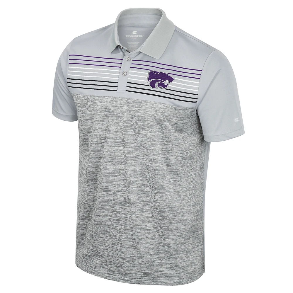 Polo cybernétique Kansas State Wildcats Colosseum gris pour homme