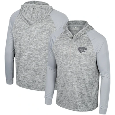 Haut à capuche Cybernetic Raglan quart de zip pour hommes, gris Colosseum