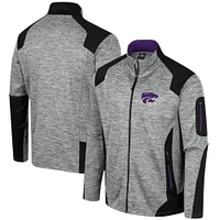 Men's Colosseum Gray Kansas State Wildcats Silberman Color Block Full-Zip Jacket