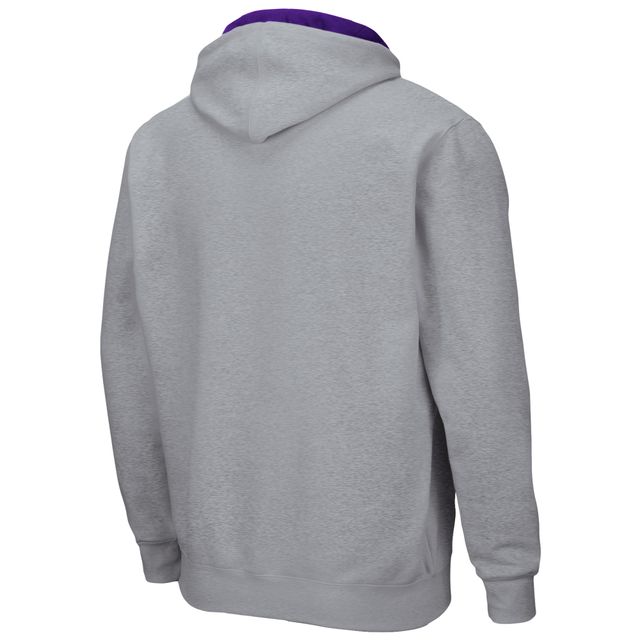 Sweat à capuche Colosseum gris chiné Kansas State Wildcats Arch & Logo 3.0 pour homme