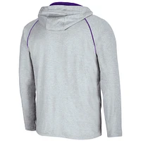 Chandail à capuchon Colosseum Heathered Grey Kansas State Wildcats Timeline Raglan pour homme