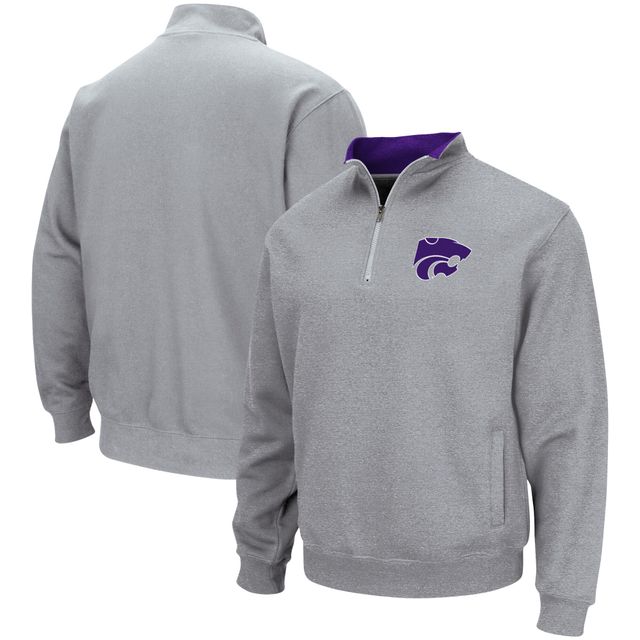 Veste Colosseum Heathered Grey Kansas State Wildcats Tortugas Team Logo Quarter-Zip Jacket