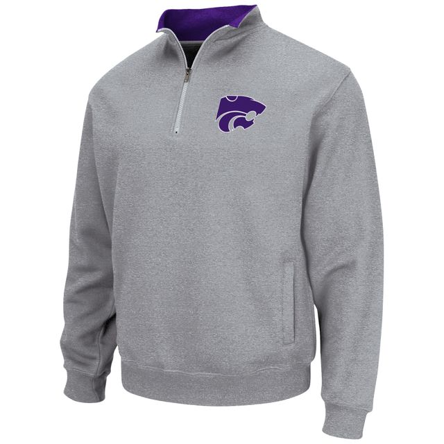 Veste Colosseum Heathered Grey Kansas State Wildcats Tortugas Team Logo Quarter-Zip Jacket