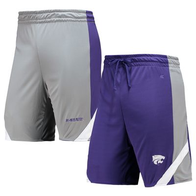 Men's Colosseum Purple/Gray Kansas State Wildcats Am I Wrong Reversible Shorts