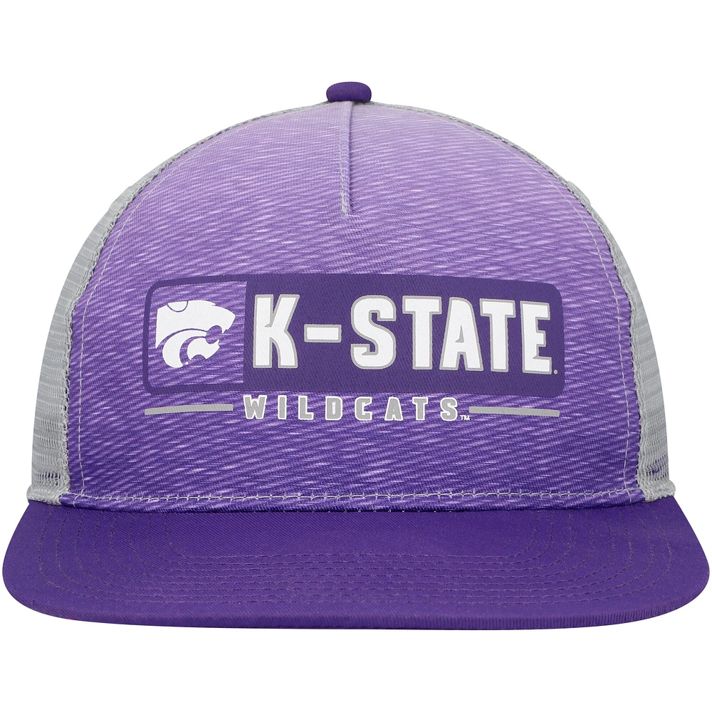 Casquette Snapback Kansas State Wildcats Colosseum violet/gris pour homme