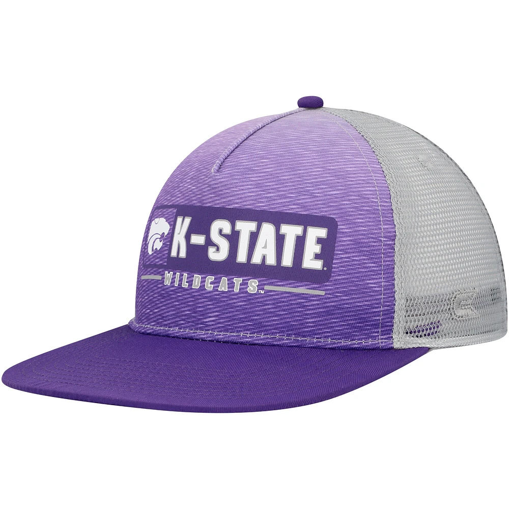 Casquette Snapback Kansas State Wildcats Colosseum violet/gris pour homme