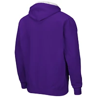 Men's Colosseum Purple Kansas State Wildcats Arch & Logo 3.0 Full-Zip Hoodie