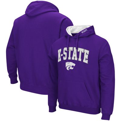 Men's Colosseum Purple Kansas State Wildcats Arch & Logo 3.0 Pullover Hoodie