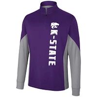 Men's Colosseum Purple Kansas State Wildcats Bart Quarter-Zip Top