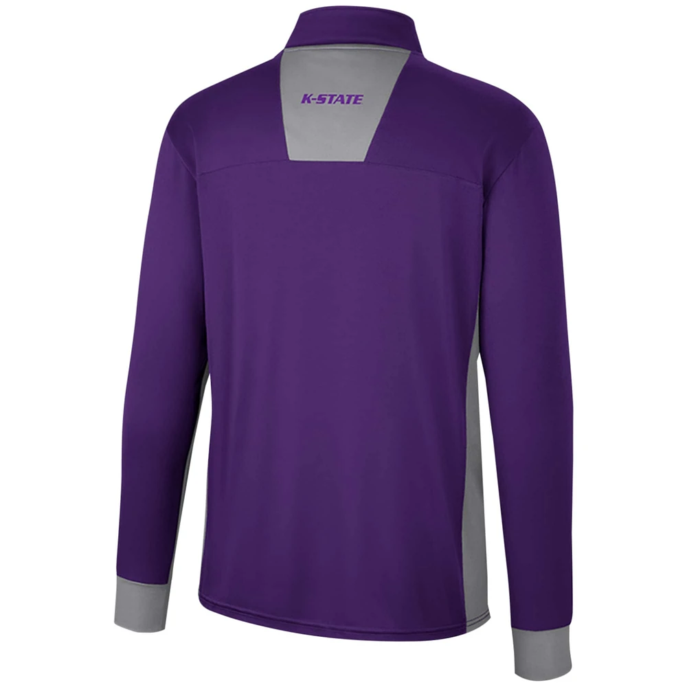 Men's Colosseum Purple Kansas State Wildcats Bart Quarter-Zip Top