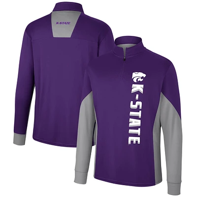 Haut à quart de zip Bart des Wildcats Kansas State du Colosseum violet pour hommes